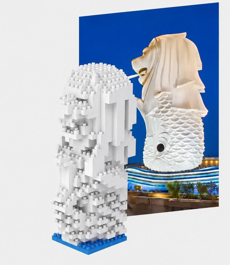 Kända landmärken. Merlion i Singapore – 530 bitar